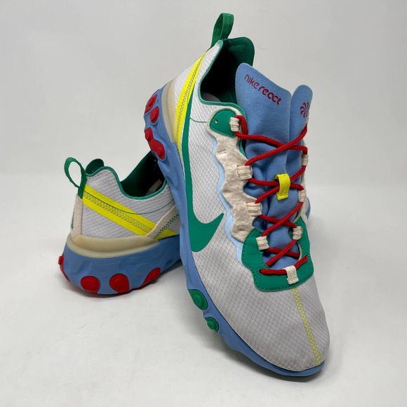 Nike React Element 55 SE Sneakers Mens 11 1/2 Blue White 2943 L.7.2